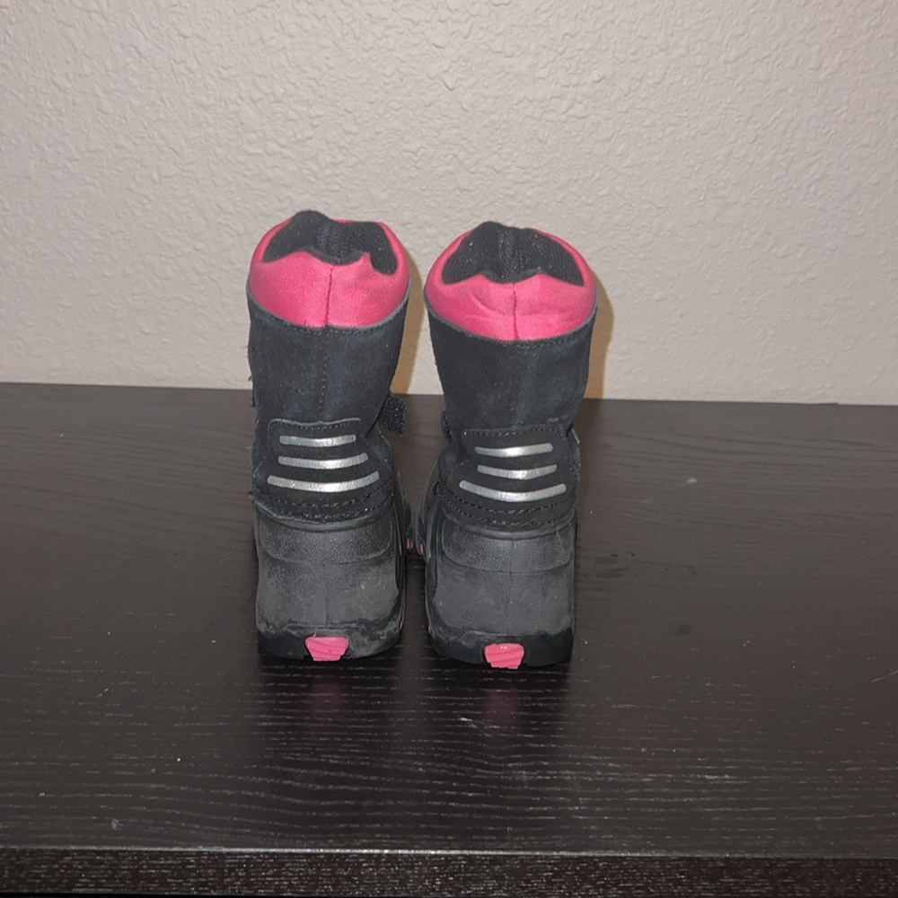 Totes Tammy Girls' Winter Pink Black‎ Boots Size 11 Waterproof Rain Boot EUC - Picture 4 of 9